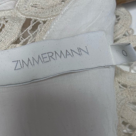 ZIMMERMANN Tiggy Embroidered Linen Puff Sleeve Mini Dress - Picture 9 of 12